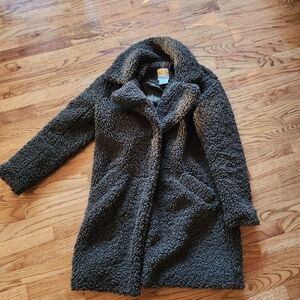 C&C California Olive Green Sherpa Teddy Coat - Size Medium